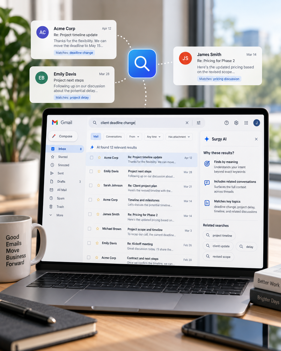 AI-Powered Gmail Search Workspace