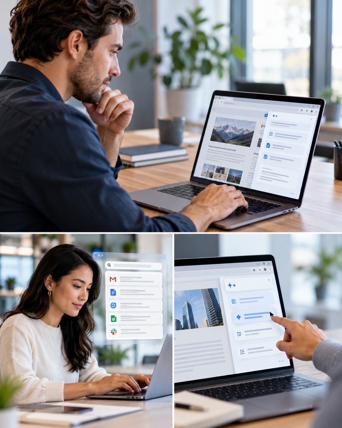 Modern Workspace AI Productivity Collage